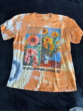 Source Unknown Orange Tie-Dye Sunflower Graphic Tee